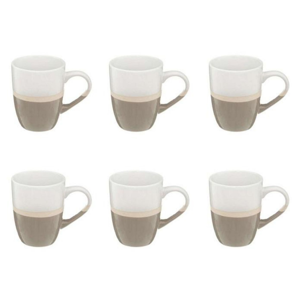SECRET DE GOURMET Lot de 6 Mugs Design  Sofia  33cl Gris