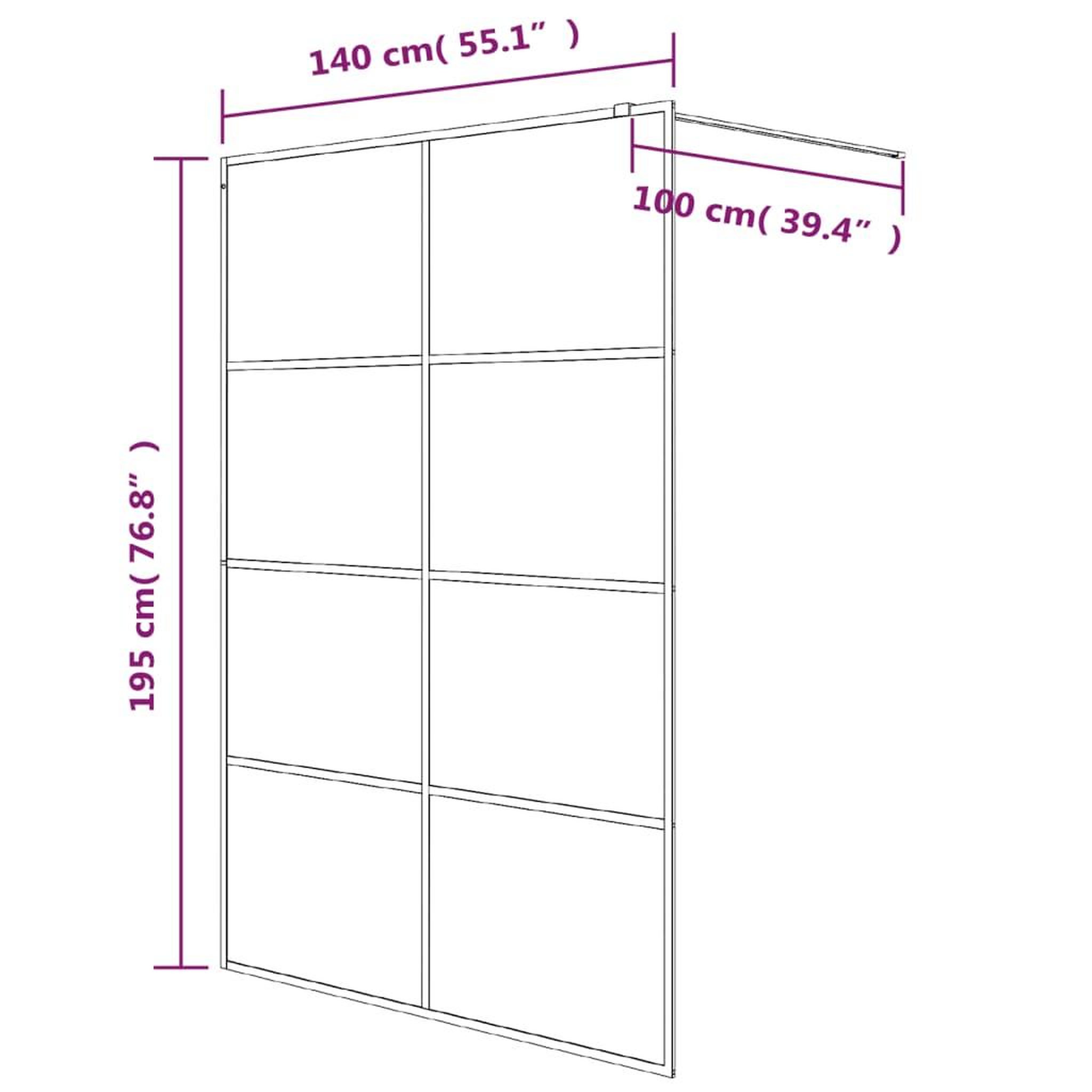 Voir la diapositive 6 : VIDAXL Paroi de douche Noir 140x195 cm Verre ESG depoli