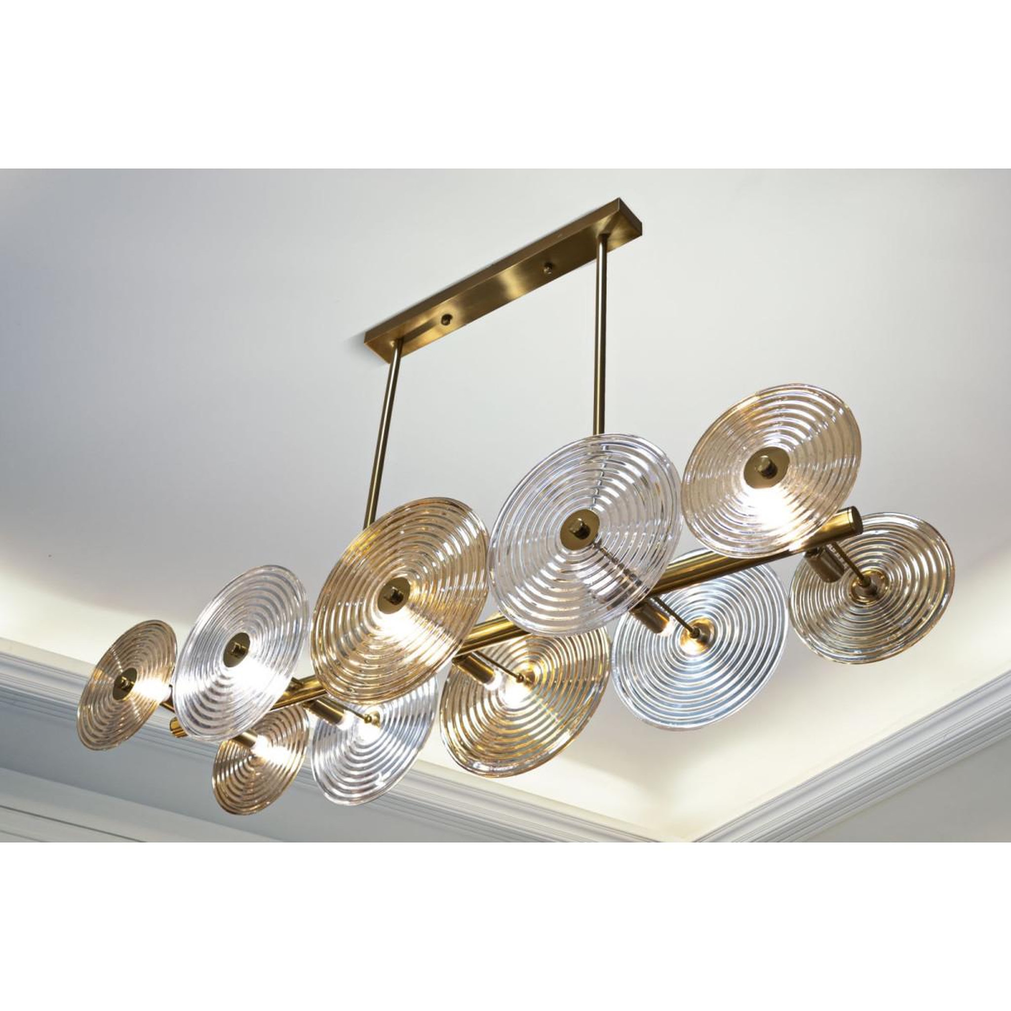 Voir la diapositive 6 : Paris Prix Suspension design en verre  venice  116cm or