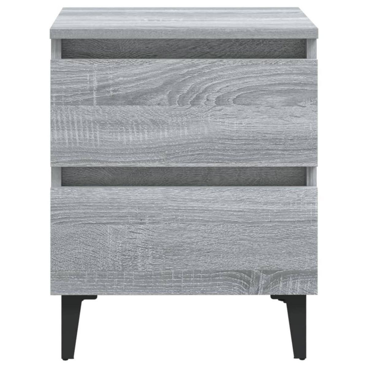 VIDAXL Tables de chevet pieds en metal 2 pcs Sonoma gris 40x35x50 cm