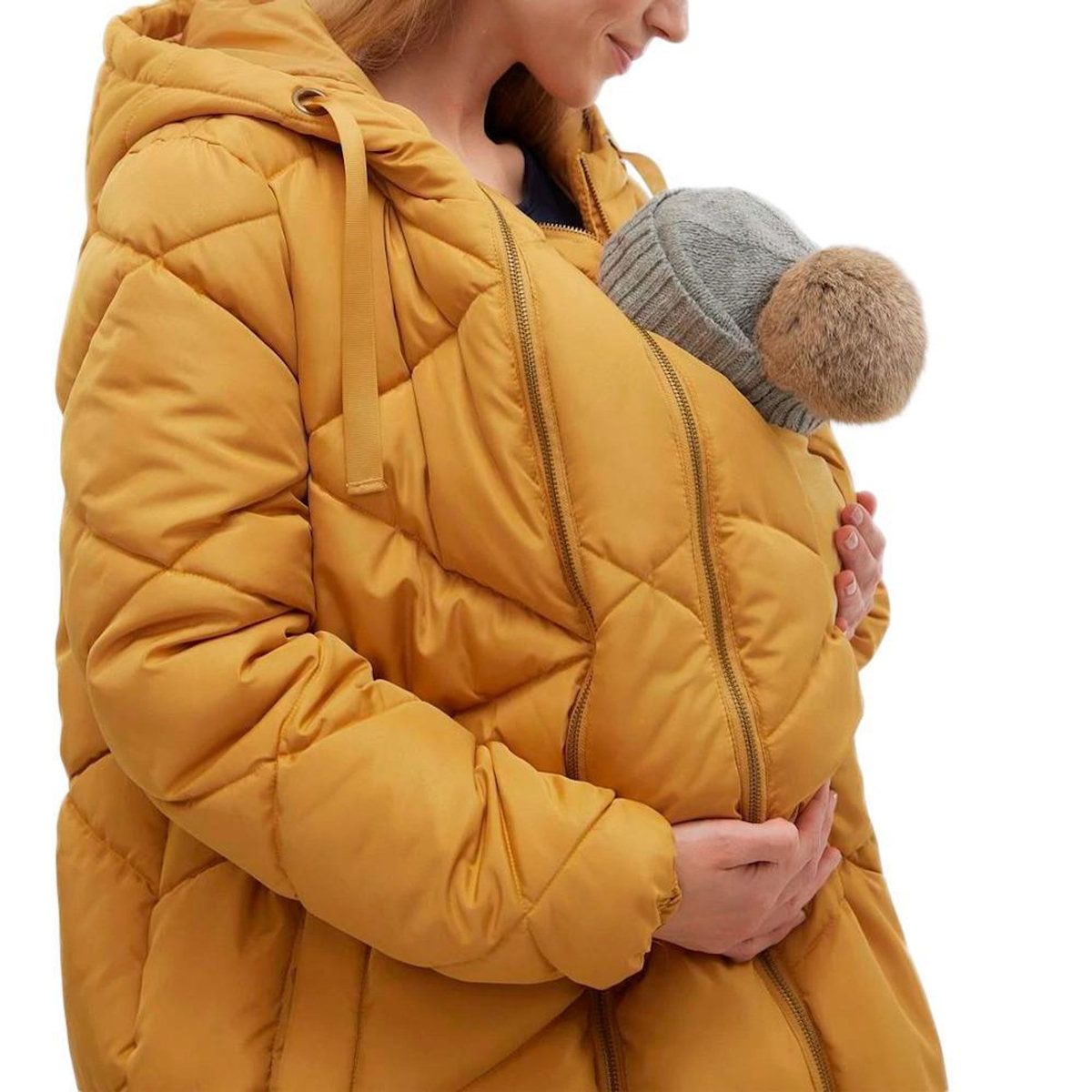 MAMALICIOUS Doudoune de Grossesse et de Portage Jaune Femme Mamalicious Charlot