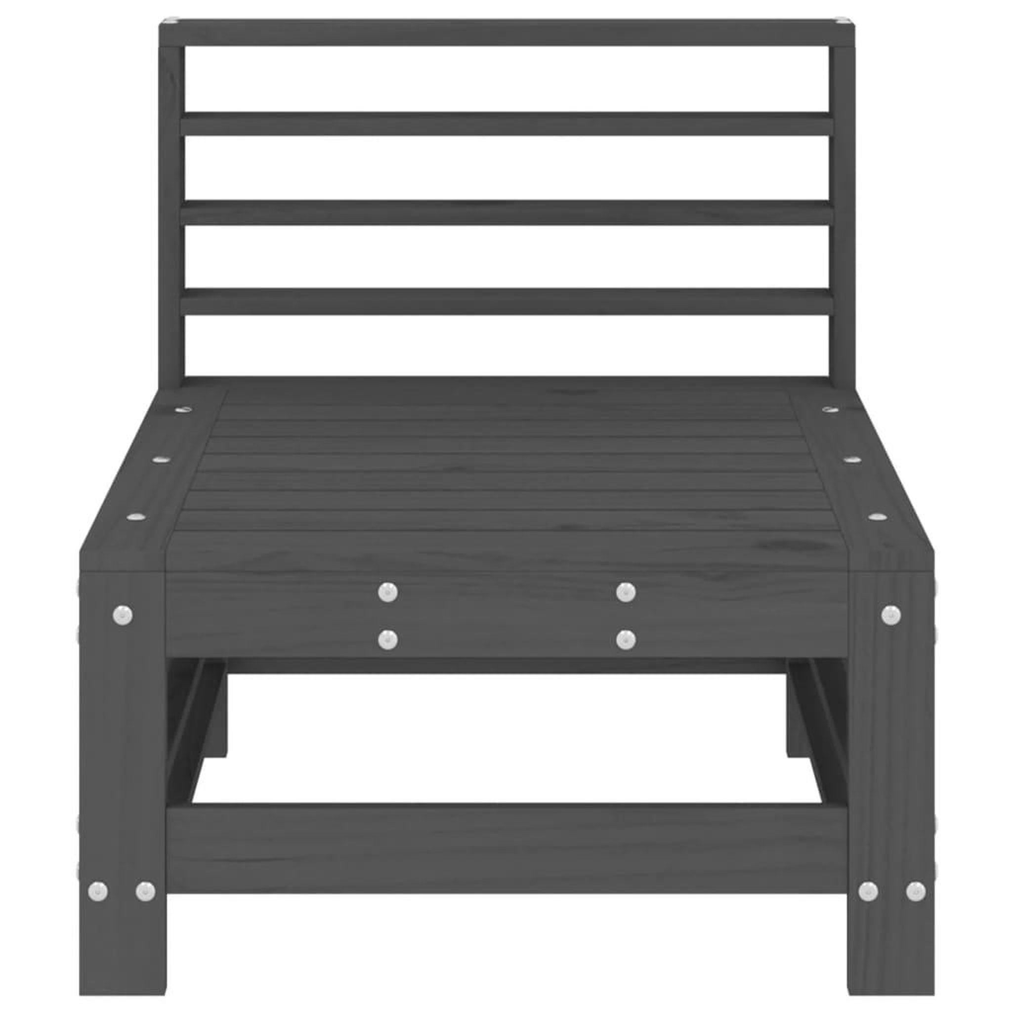 Voir la diapositive 4 : VIDAXL Canapes centraux de jardin 2 pcs gris bois de pin massif