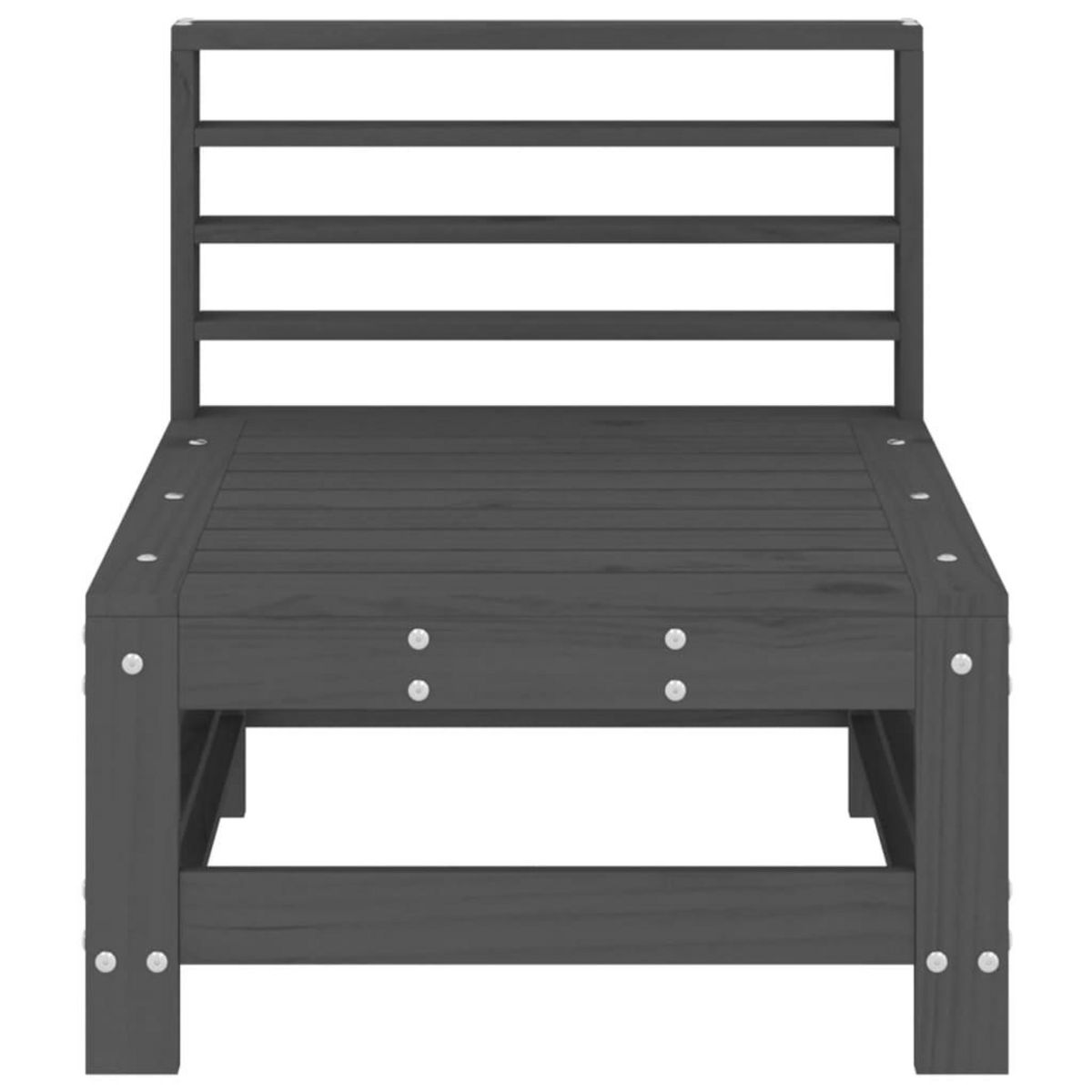 VIDAXL Canapes centraux de jardin 2 pcs gris bois de pin massif