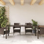 Voir la diapositive 3 : VIDAXL Table de jardin avec dessus en verre marron resine tressee