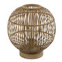Voir la diapositive 2 : GLOBO Lampe à poser design bambou Hildegard - Diam. 30 x H. 35 cm - Beige naturel