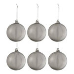 Paris Prix Lot de 6 Boules de Noël  Verre Épais  8cm Gris