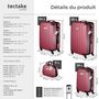 Voir la diapositive 6 : tectake Set de valises rigides 4 pièces, 3 Trolleys, 1 Vanity case, Balance et étiquette bagages inclus rouge bordeaux