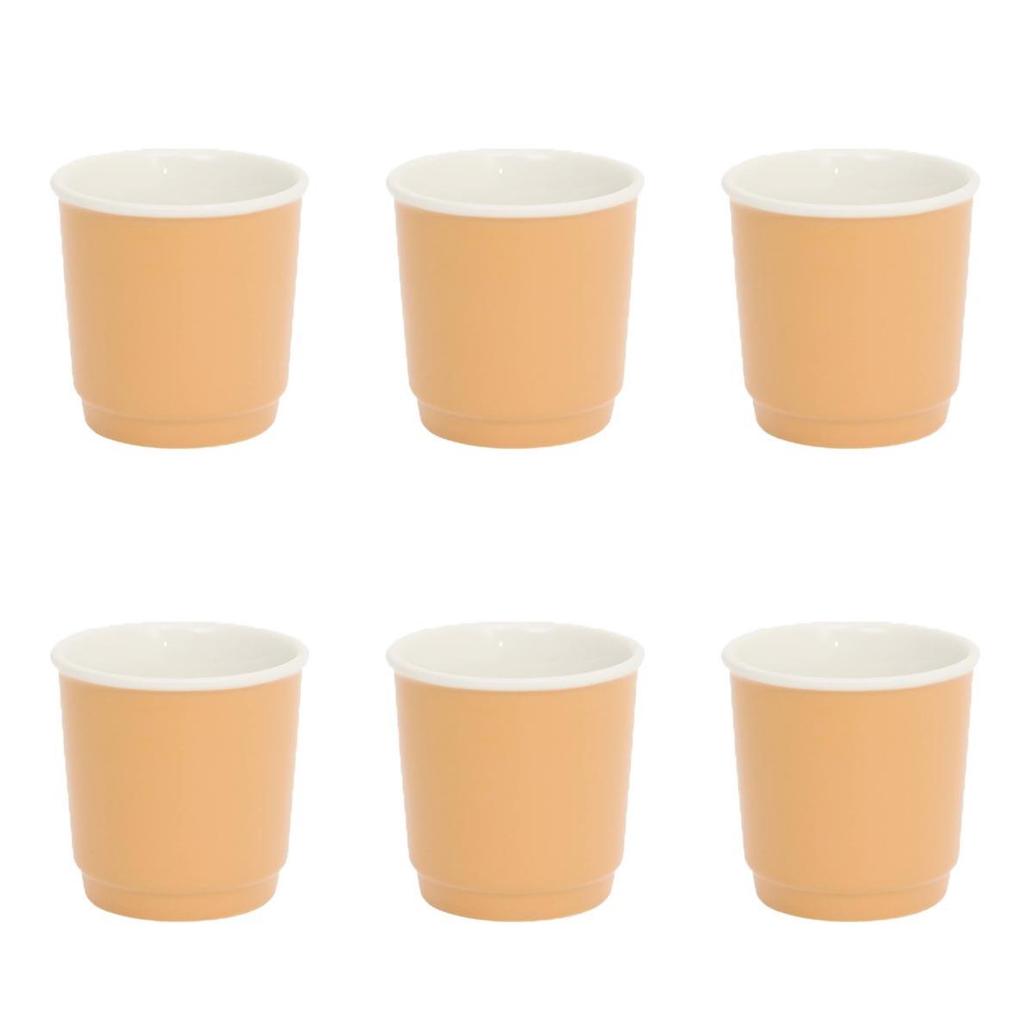 SECRET DE GOURMET Lot de 6 tasses à café  nature  9cl ocre