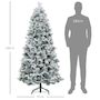 Voir la diapositive 3 : HOMCOM Sapin de Noël artificiel H.180 cm 1489 branches enneigées 33 pommes de pin métal PVC PE vert blanc