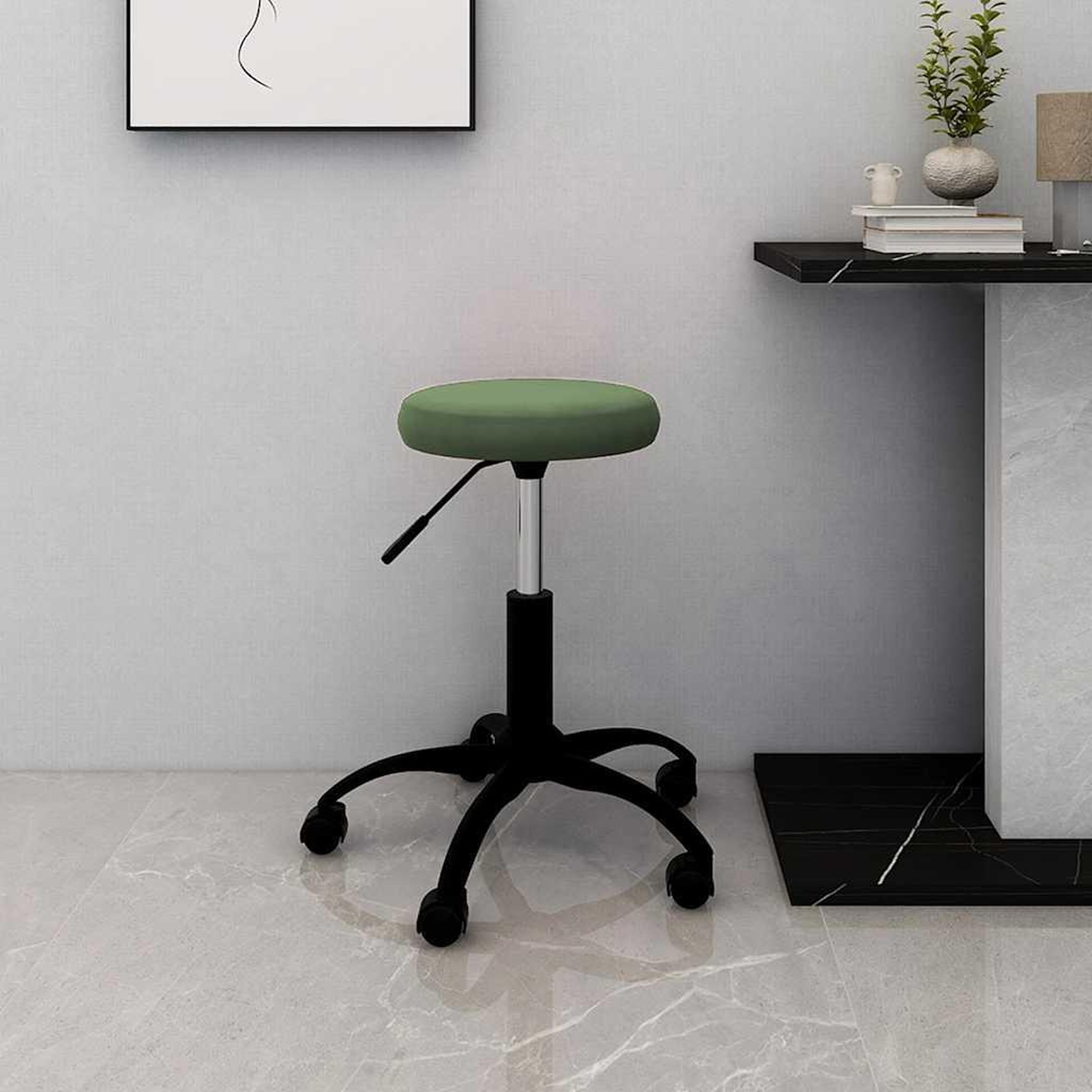 VIDAXL Chaise de bureau pivotante vert fonce velours