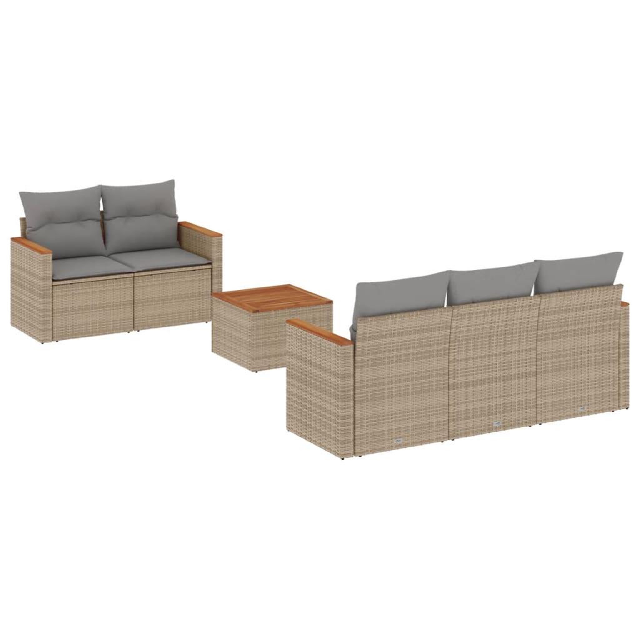 Voir la diapositive 2 : VIDAXL Salon de jardin avec coussins 6 pcs beige resine tressee