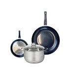 ELO Ensemble de 2 Poêles de cuisson 20 et 32 cm et 1 faitout 20 cm Elo Prima Brillant