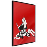 Paris Prix Affiche Murale Encadrée  Banksy Queen Victoria. Coloris disponibles : Noir, Jaune