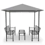 VIDAXL Chapiteau de jardin avec table et bancs 2,5x1,5x2,4m Anthracite