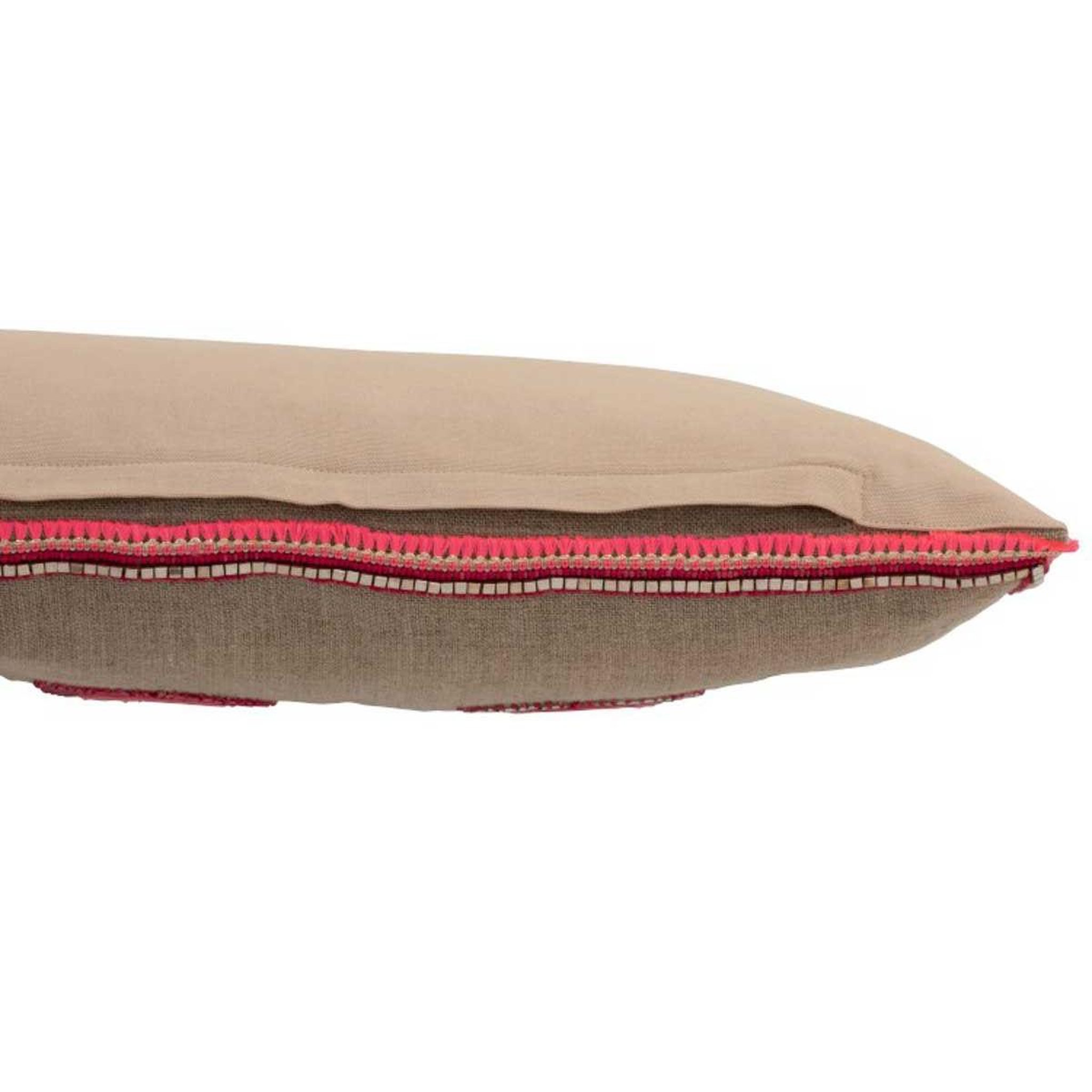 Voir la diapositive 3 : J-LINE Coussin déco  3 miroirs  30x60cm naturel