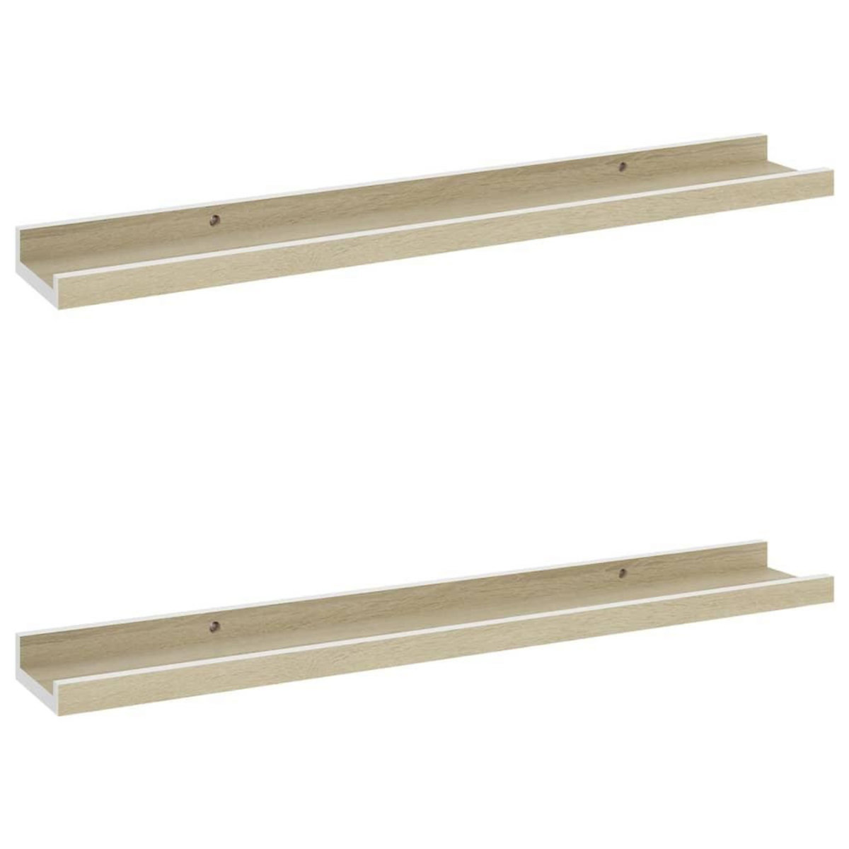 VIDAXL Etageres murales 2 pcs blanc et chene sonoma 60x9x3 cm