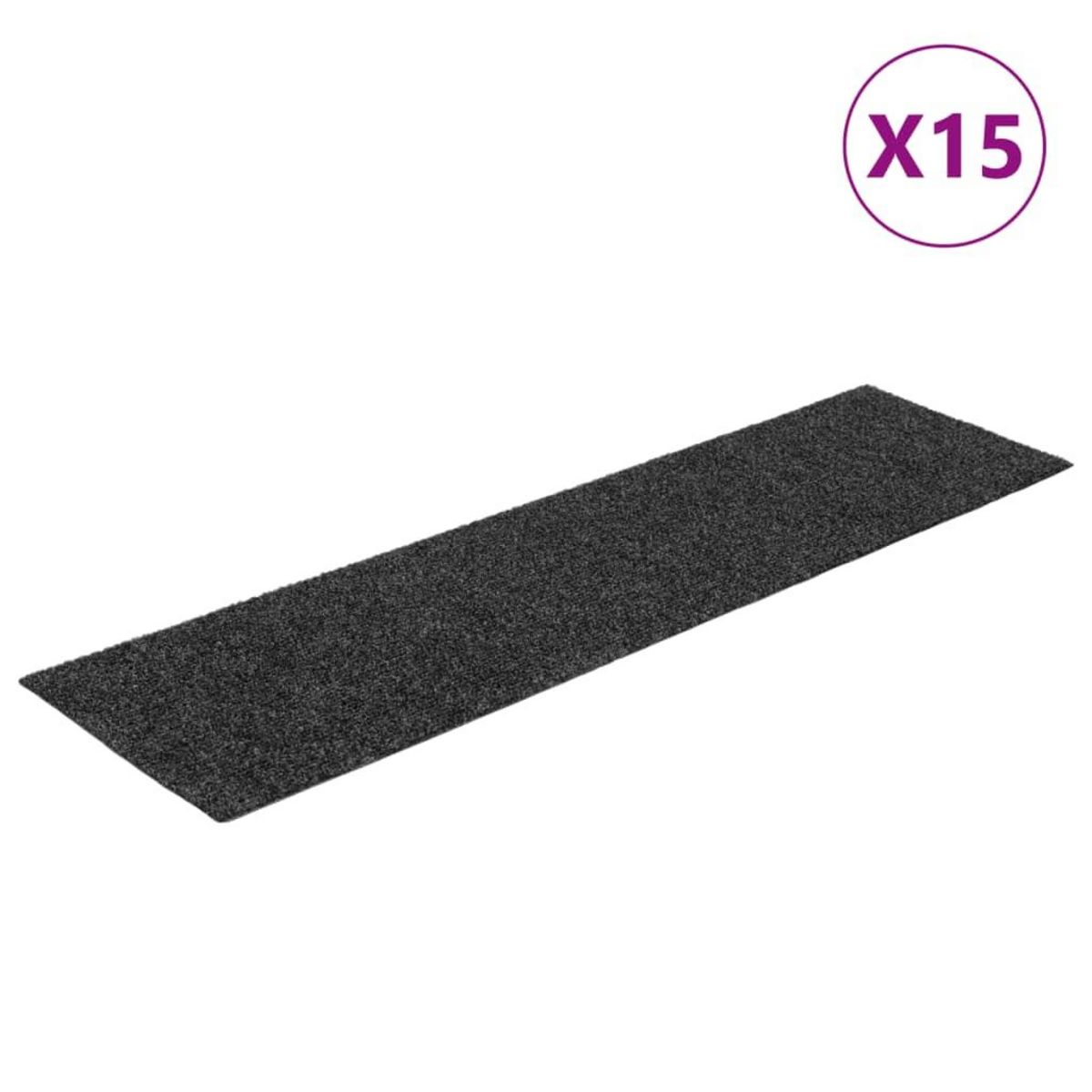 VIDAXL Tapis d'escalier autocollants rectangulaire 15 pcs 76x20 cm