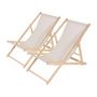 Voir la diapositive 1 : Habitat et Jardin Lot de 2 transats en bois  Chilienne  - 107 x 56.5 x 81 cm - Ecru