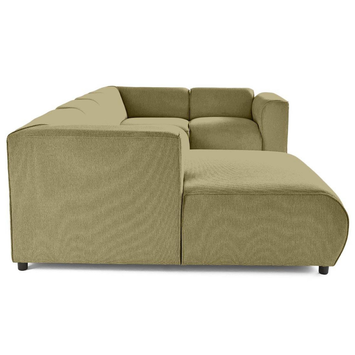 LISA DESIGN Suaro - canapé modulable panoramique d'angle droit 7 places en tissu texturé