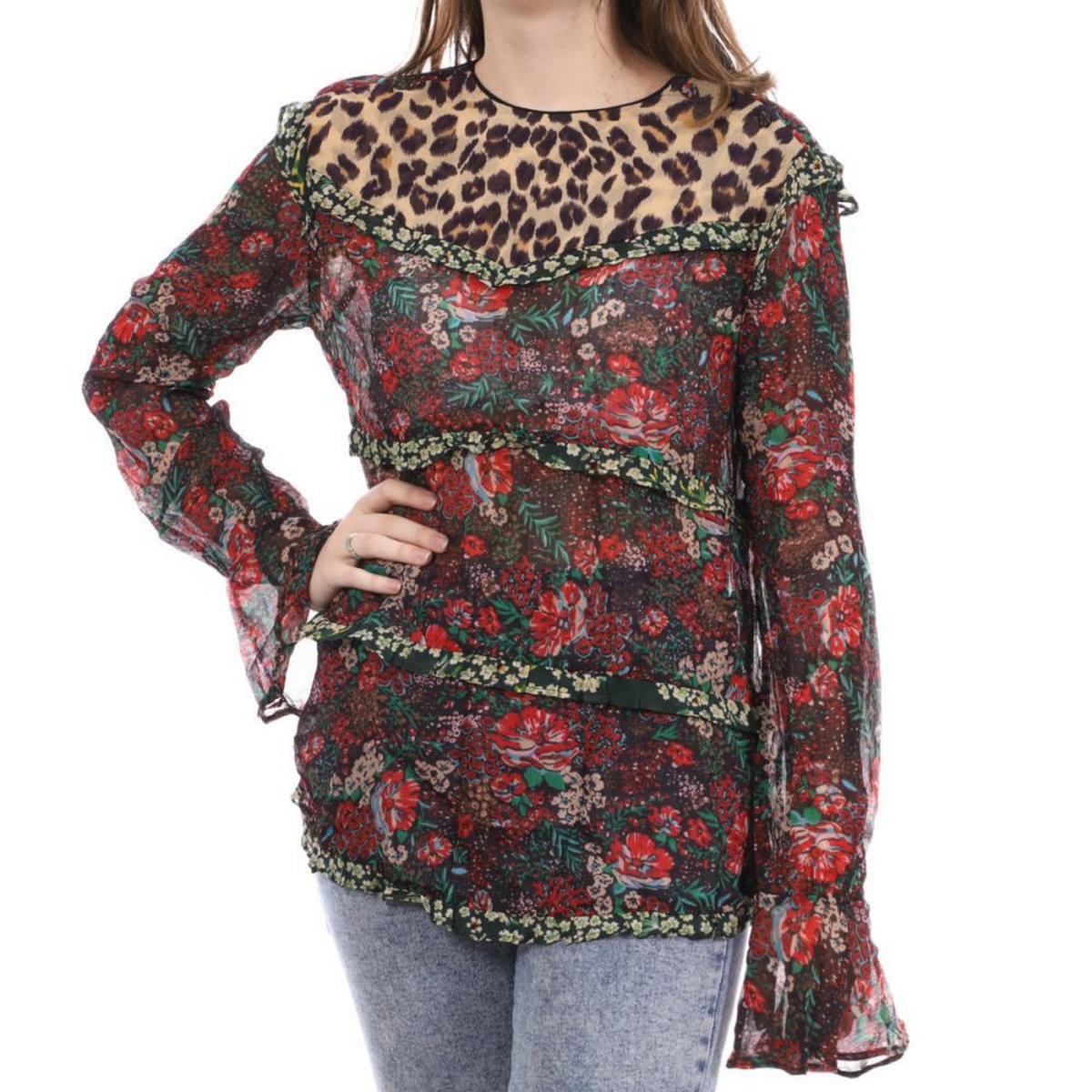 Scotch & Soda Blouse à Fleurs/Léopard Femme  cotch &  oda