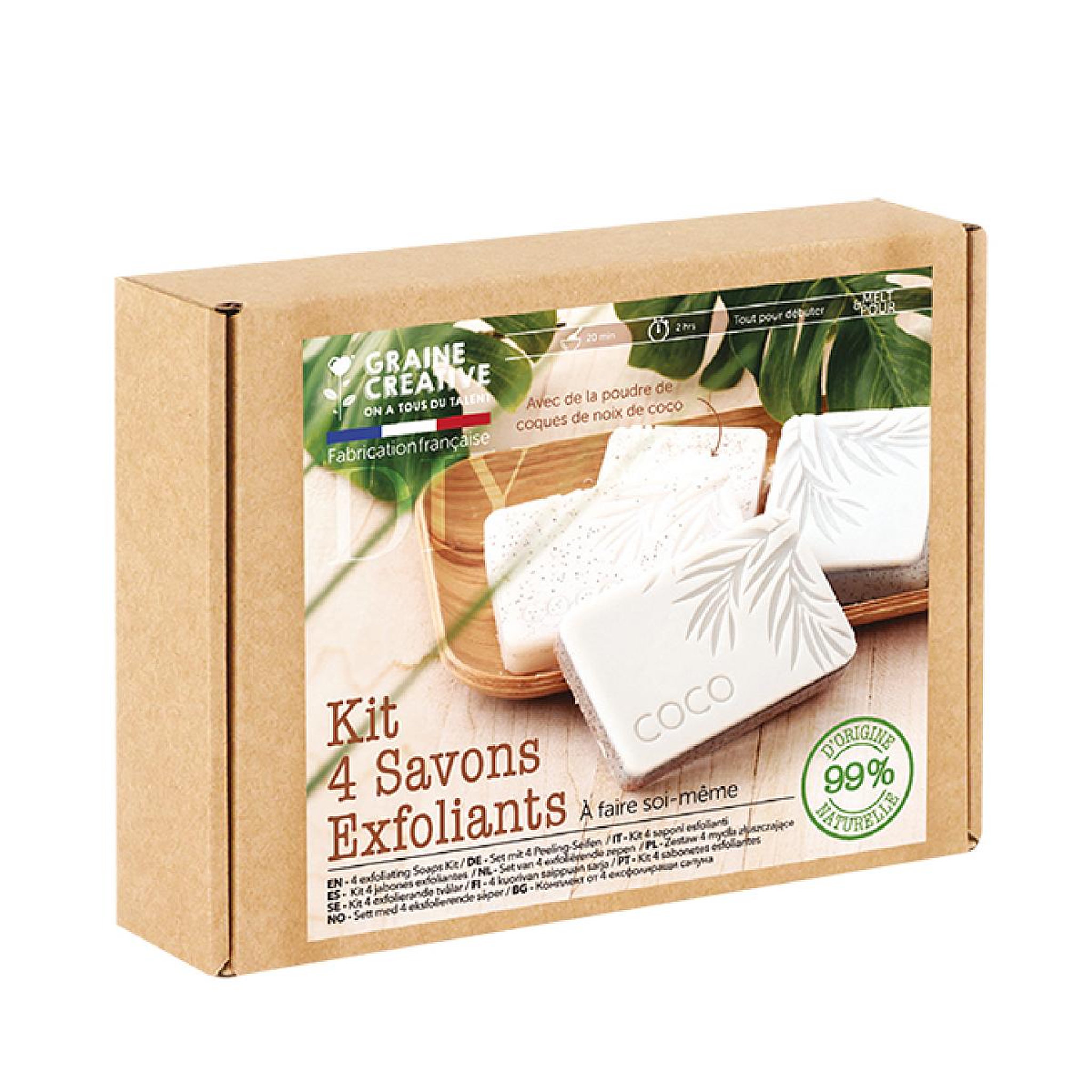 Graine créative Kit DIY Savons exfoliant Noix de coco