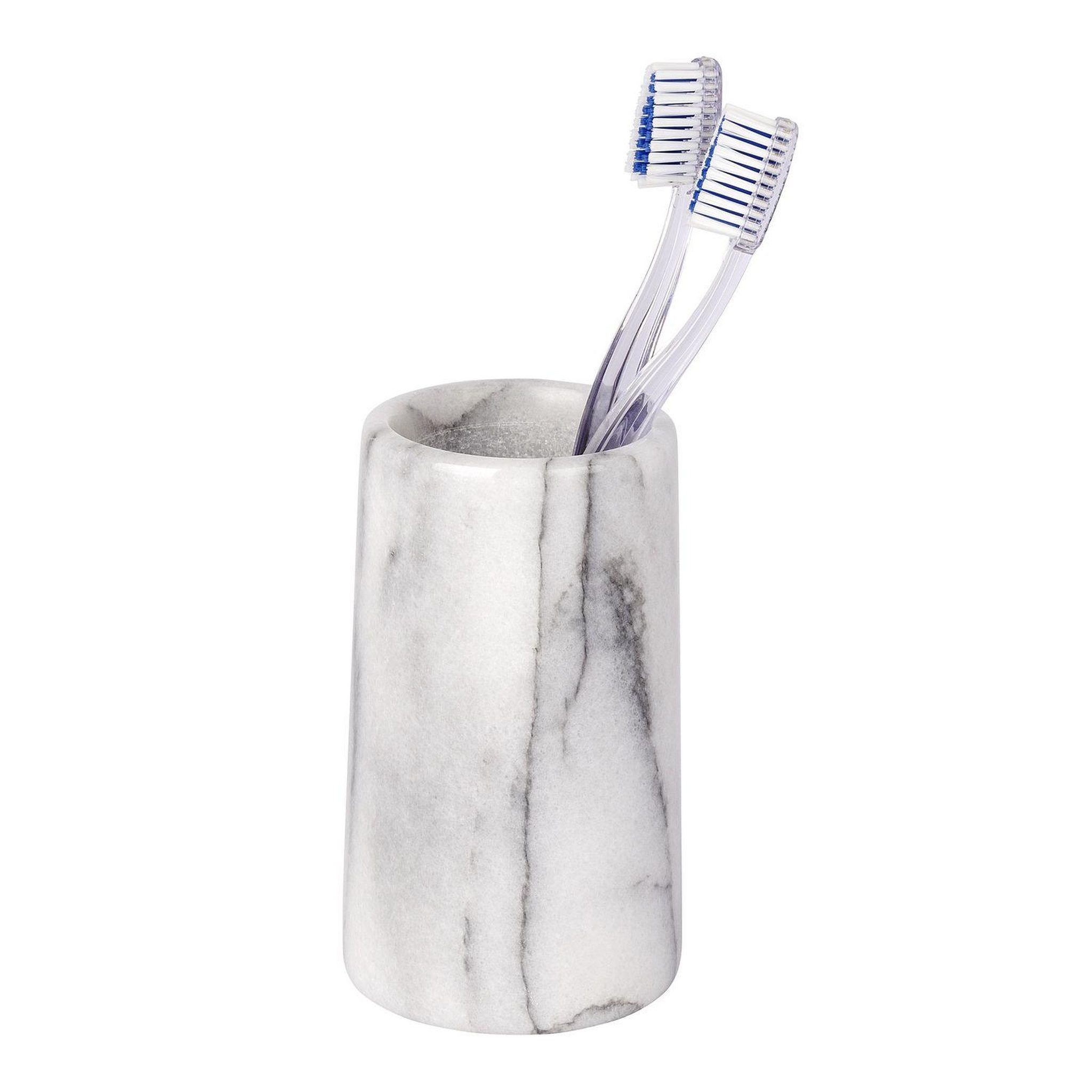 Voir la diapositive 2 : Wenko Gobelet de salle de bain design marbre onyx - blanc