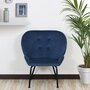 Voir la diapositive 4 : Paris Prix Fauteuil Design en Velours  Giovanni  86cm Bleu