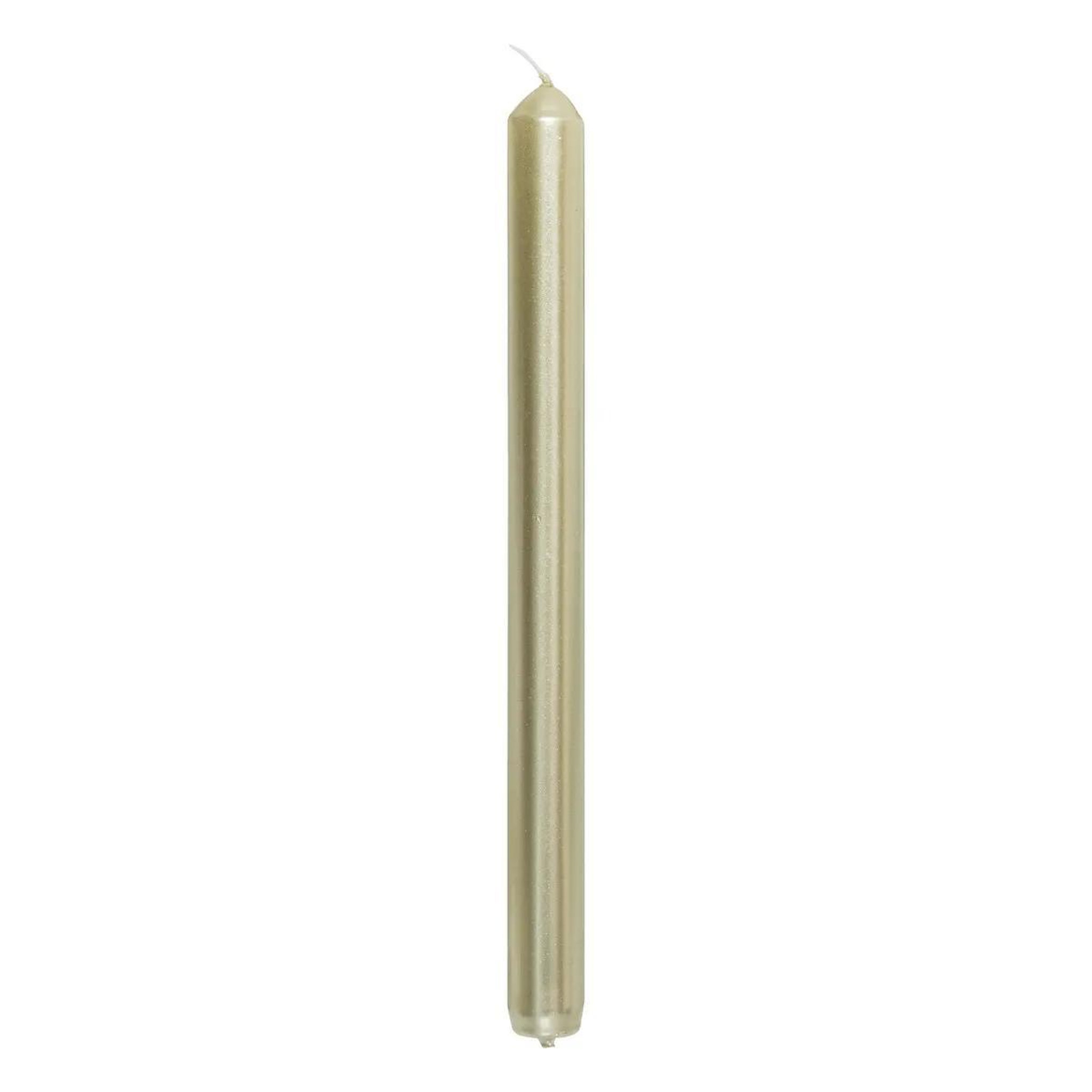 Voir la diapositive 3 : ATMOSPHERA Lot de 4 bougies bâton  satin  25cm or
