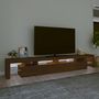 Voir la diapositive 3 : VIDAXL Meuble TV avec lumieres LED Chene marron 260x36,5x40 cm