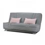 Voir la diapositive 3 : MARKET24 COMFORT BULTEX Banquette clic clac - Tissu Gris + Coussins déco rose - L193 x P95 cm