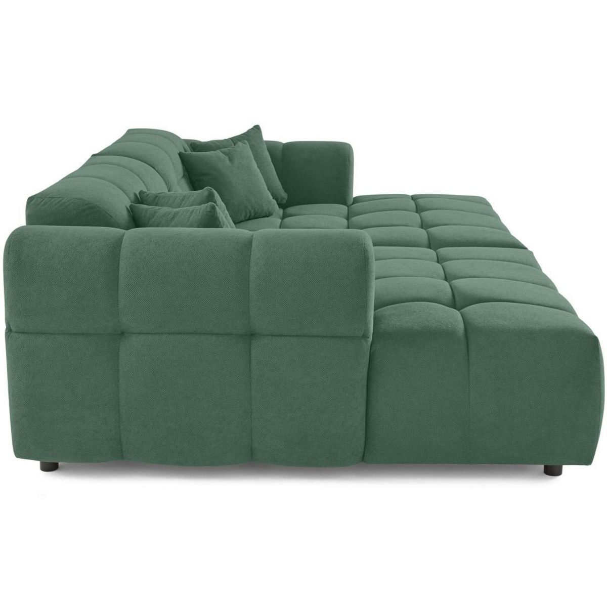 LISA DESIGN Ray - canapé droit 4 places avec double méridienne - assise profonde - en tissu texturé