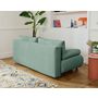 Voir la diapositive 5 : BEST MOBILIER Cristal - canapé 3 places - convertible avec coffre et pouf - en velours texturé