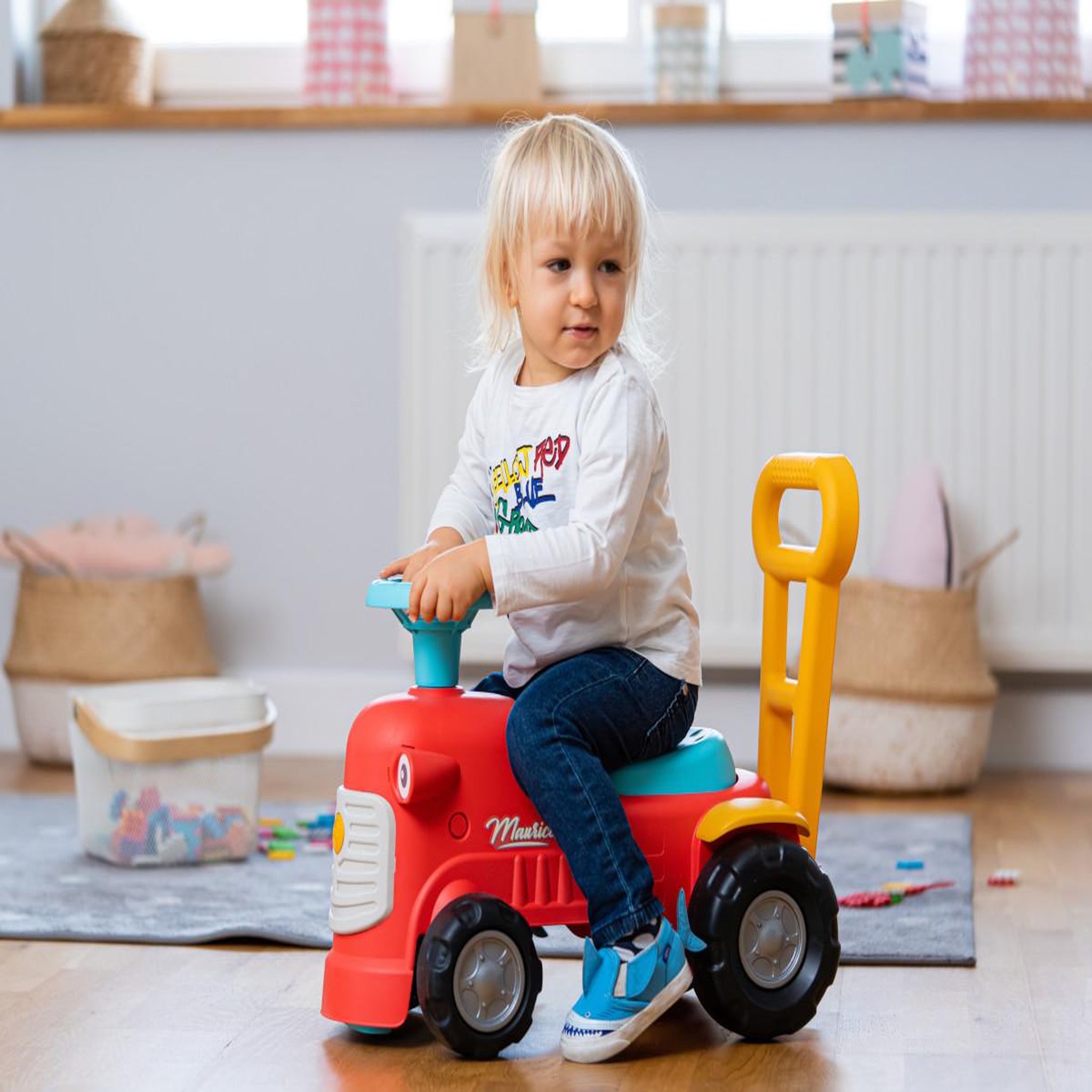 Voir la diapositive 5 : FALK Porteur tracteur maurice rouge 1 à 3 ans - falk
