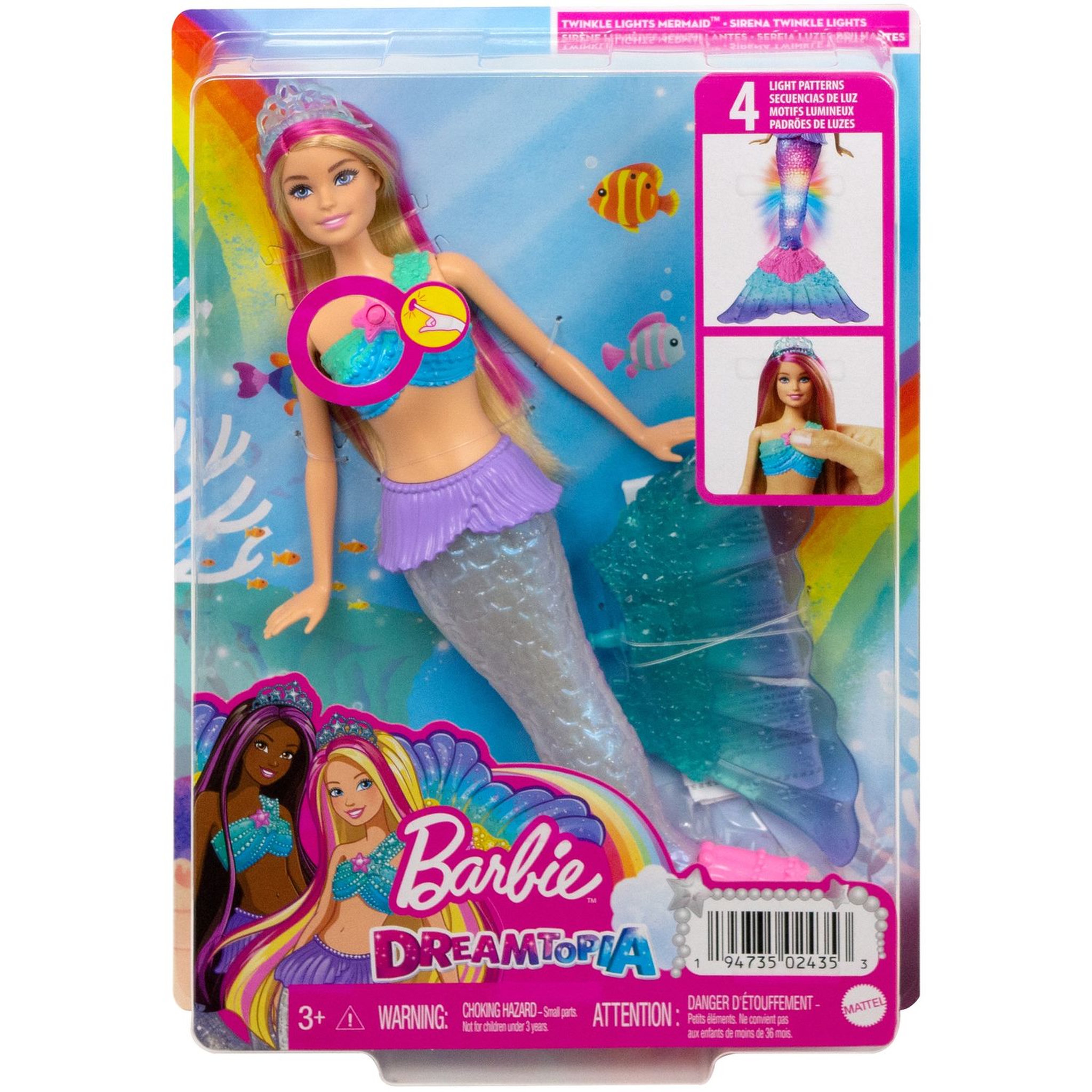 Voir la diapositive 3 : BARBIE Poupée mannequin Barbie Sirène Lumière de rêve