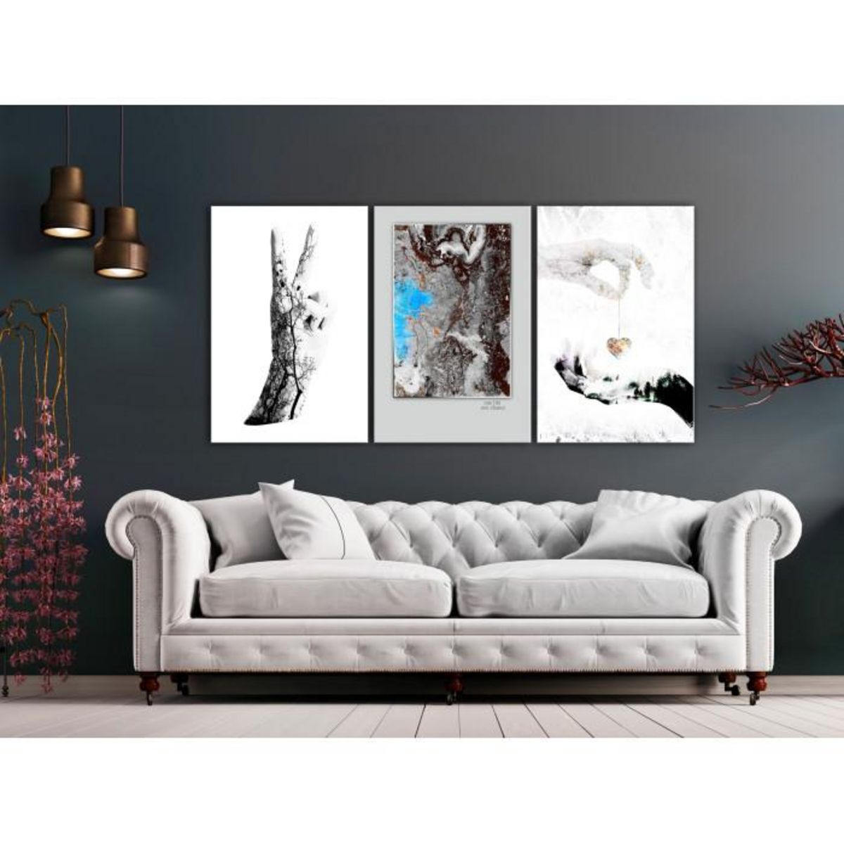 Paris Prix Tableau Imprimé  Gestures 3 Panneaux  60x120cm