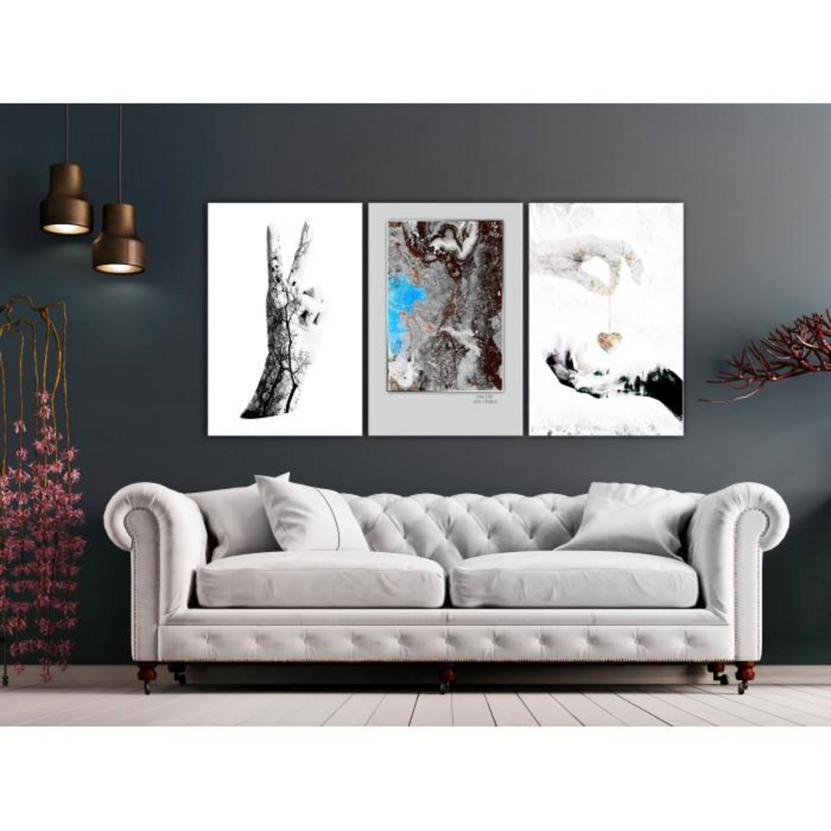 Paris Prix Tableau Imprimé  Gestures 3 Panneaux  60x120cm