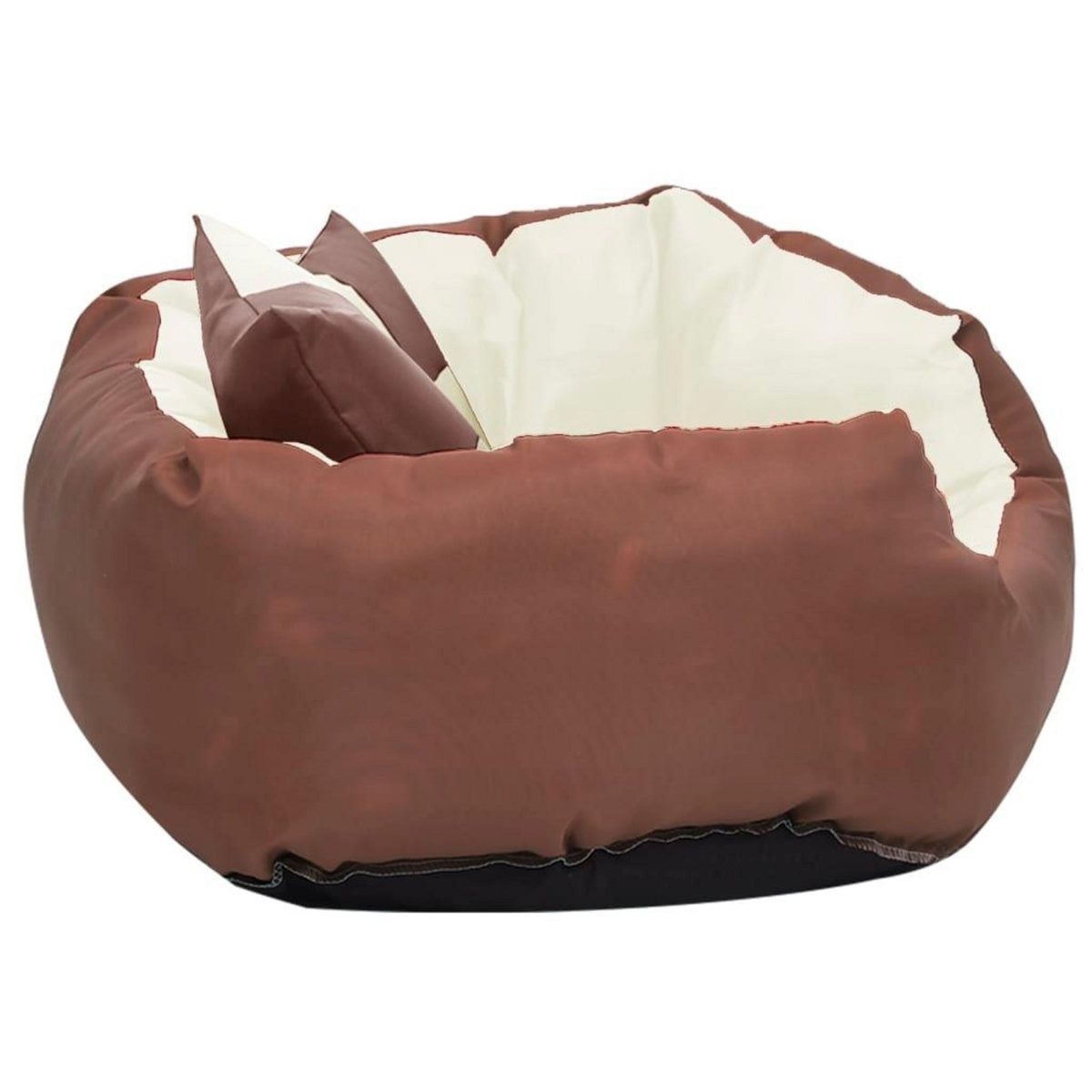 VIDAXL Coussin reversible lavable de chien Marron et creme 65x50x20 cm