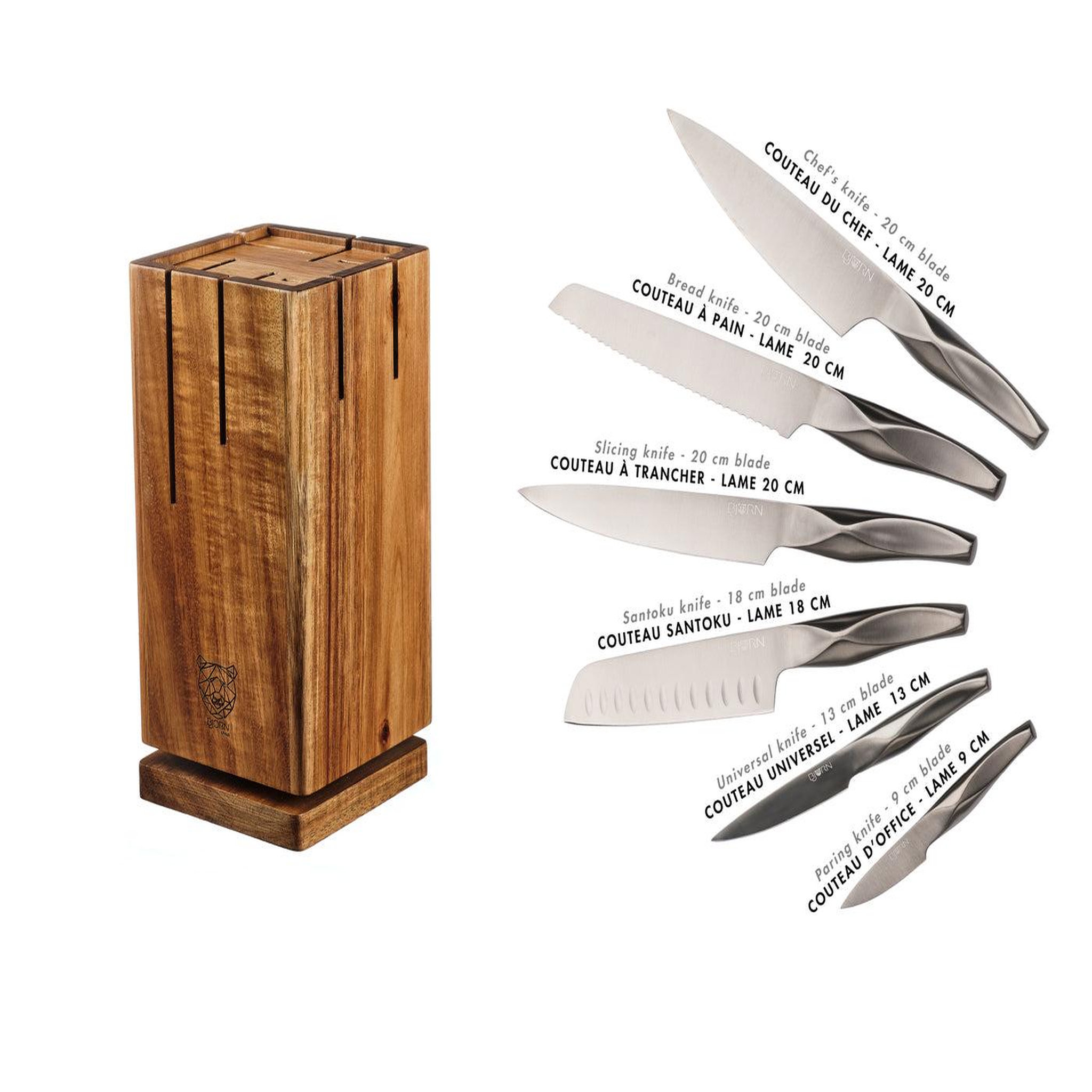 Voir la diapositive 3 : BJORN Bloc couteaux de cuisine larus skagen - 7 pièces