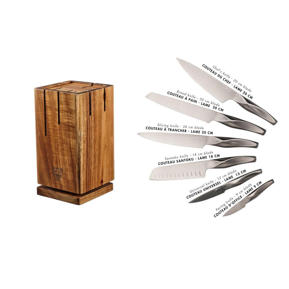 BJORN Bloc couteaux de cuisine LARUS SKAGEN - 7 pièces