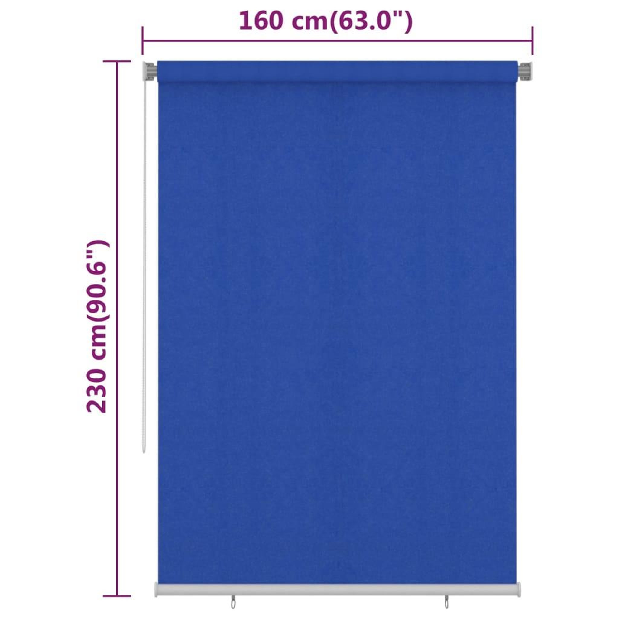 Voir la diapositive 6 : VIDAXL Store roulant d'exterieur 165 (l) x 230 (h) cm bleu hdpe