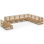 Voir la diapositive 2 : VIDAXL Salon de jardin 10 pcs marron miel bois de pin massif