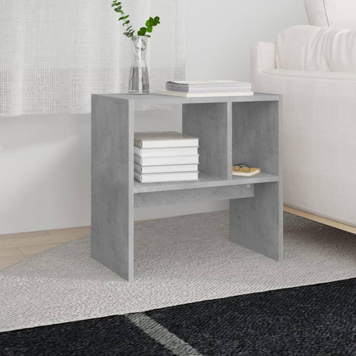 VIDAXL Table d'appoint Gris beton 50x30x50 cm Bois d'ingenierie