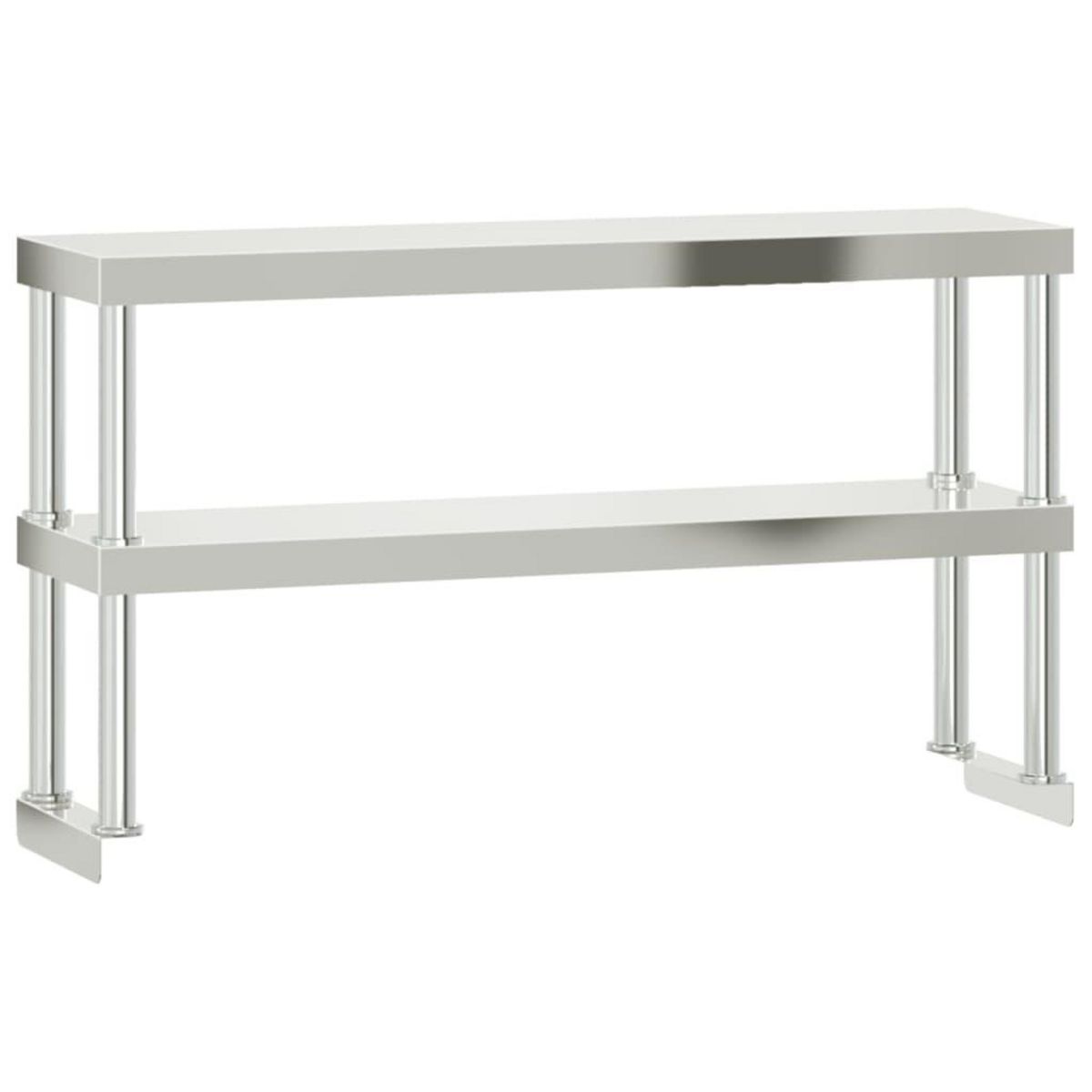 VIDAXL Table de travail de cuisine avec etagere 110x55x150 cm inox