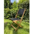 GARDENSTAR Chaise de jardin - Bois/Textilène - Noire - JAVA