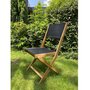 GARDENSTAR Chaise de jardin - Bois/Textilène - Noire - JAVA