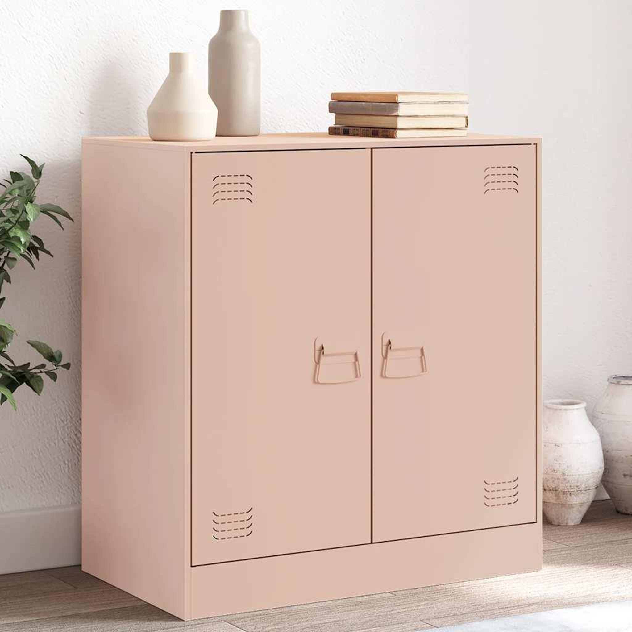 VIDAXL Buffet rose 67x39x73 cm acier