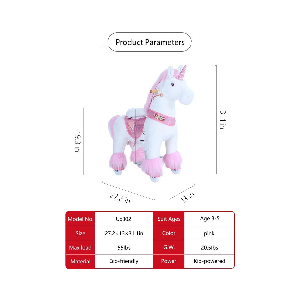 Ponycycle Licorne Rose à monter Petit Modèle pour 3 à 5 ans