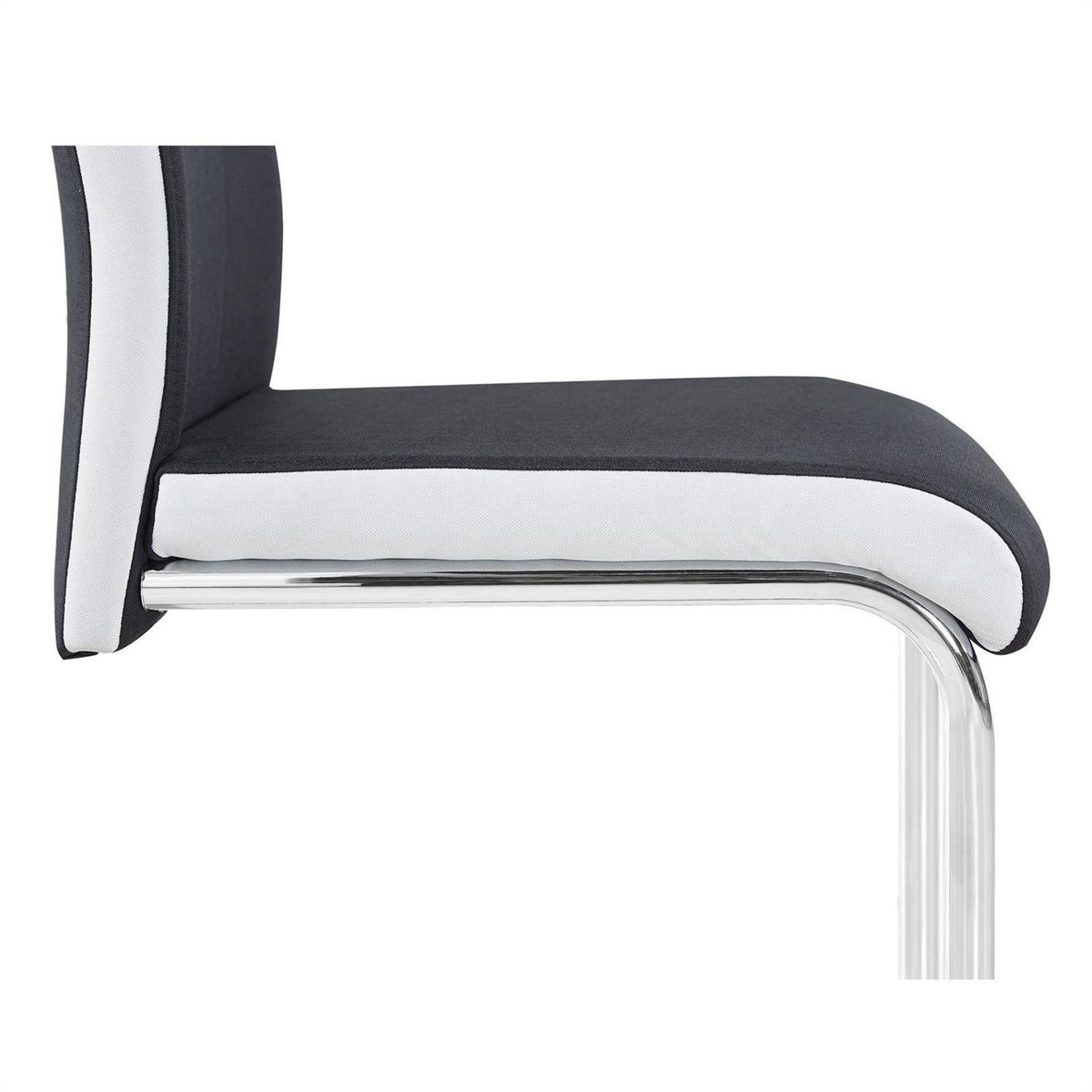 IDIMEX Lot de 4 chaises de salle à manger ALBA, en tissu - Noir et blanc