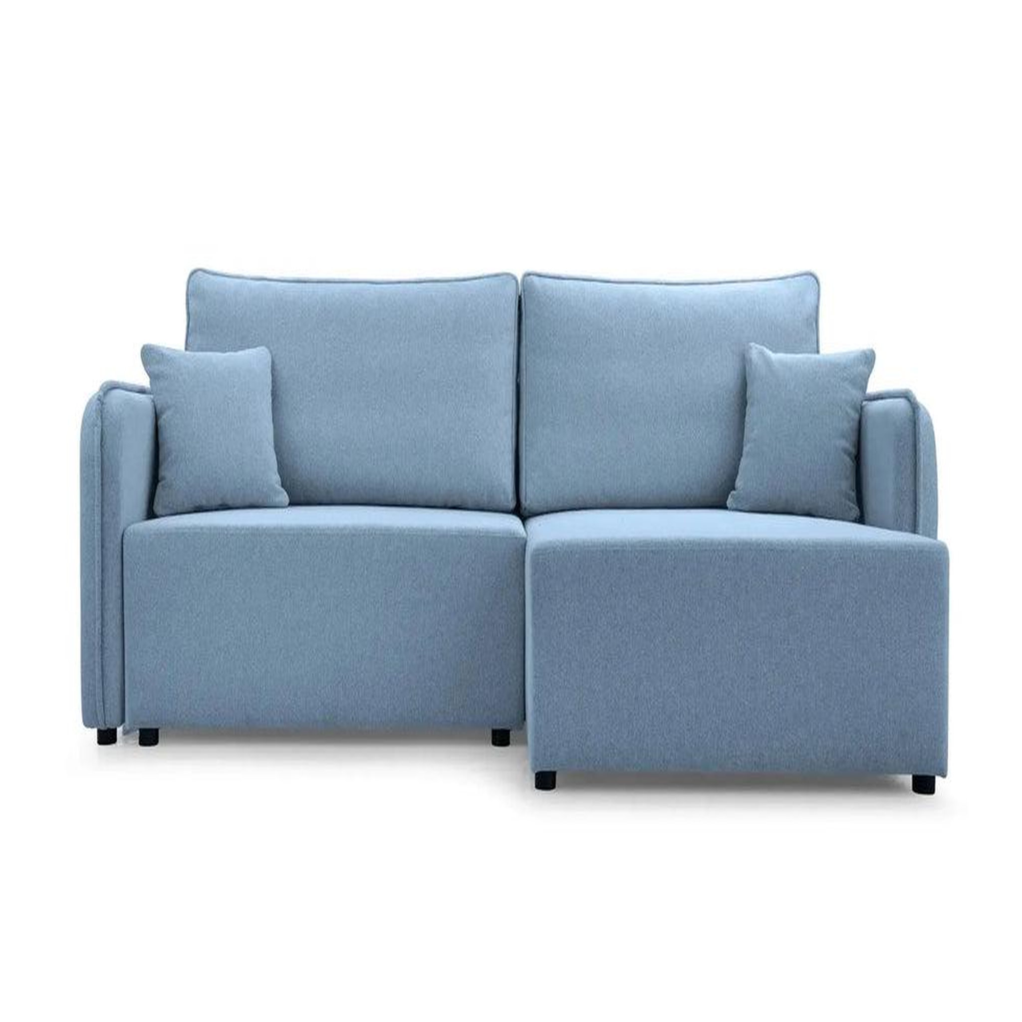 CASANOVA PARIS Bonnie - canapé d'angle convertible tissu lisse. Coloris disponibles : Gris, Orange, Beige, Bleu, Vert