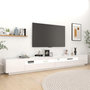 Voir la diapositive 3 : VIDAXL Meuble TV avec lumieres LED Blanc brillant 300x35x40 cm